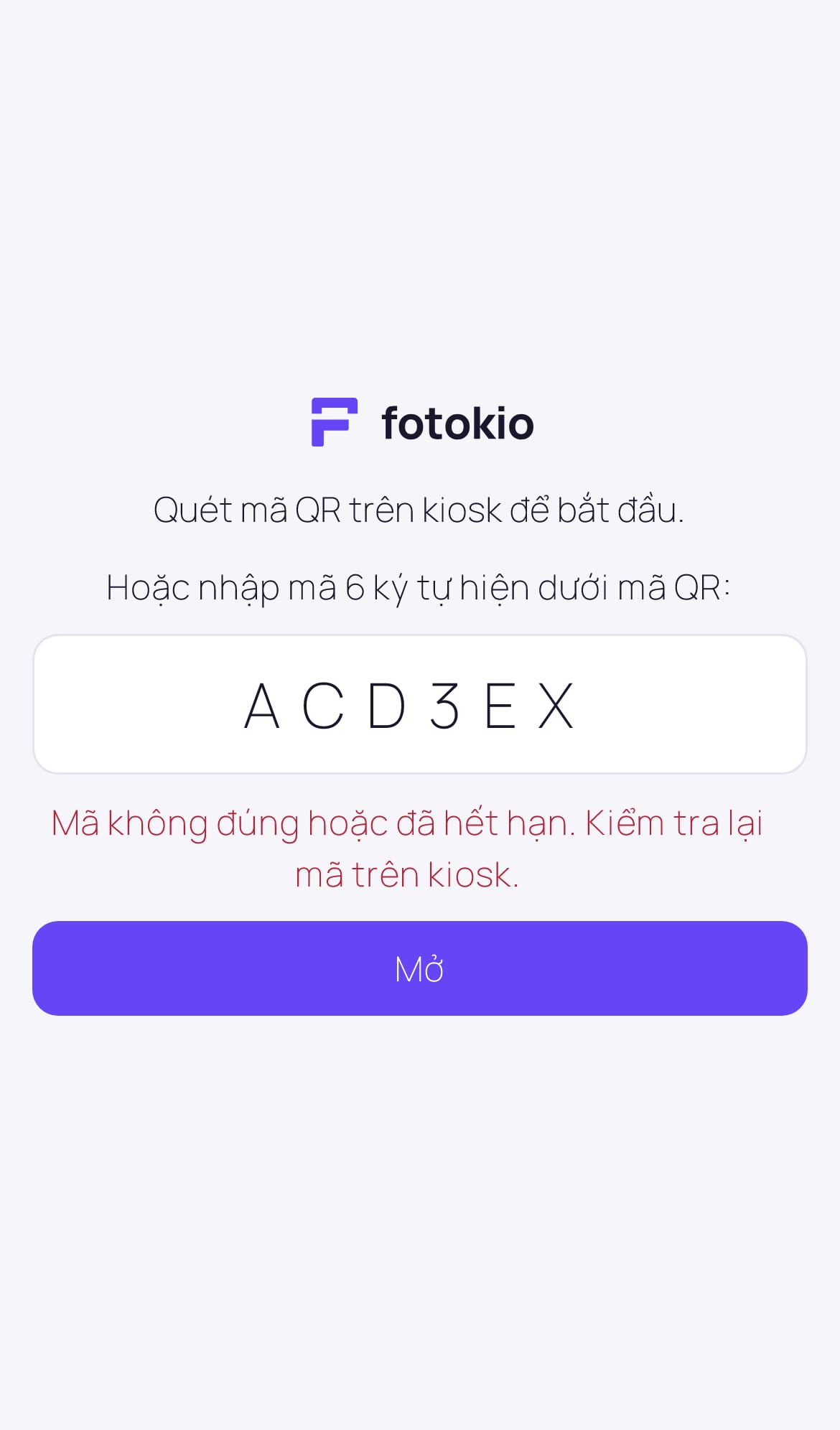 Mã không đúng